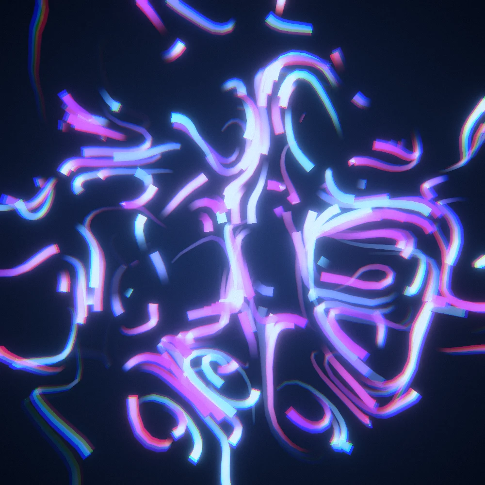 Aurora Threads – Flow field · Iridescent palette · shaded flow ribbons, bloom, chromatic aberration, film grain, cool grade generated with Espiralito