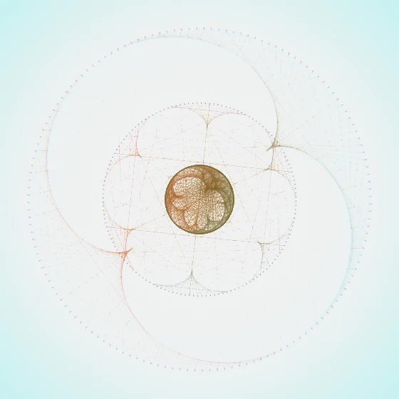 Autumn String – Mandala · 220 diamonds · Autumn palette · bloom, chromatic aberration, glow