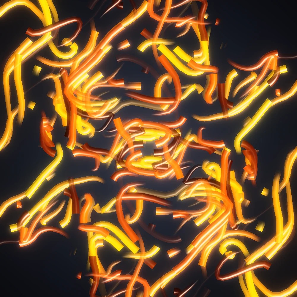 Copper Tide – Flow field · 2-fold symmetry · Phoenix palette · shaded flow ribbons, bloom, warm grade generated with Espiralito