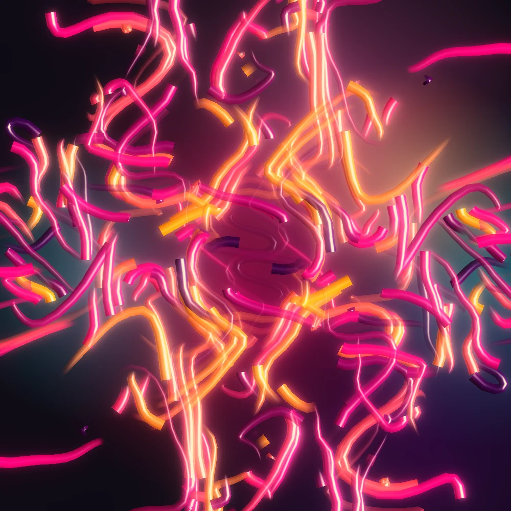 Crimson Delta – Flow field · 2-fold symmetry · Blood Moon palette · shaded flow ribbons, bloom, warm grade generated with Espiralito