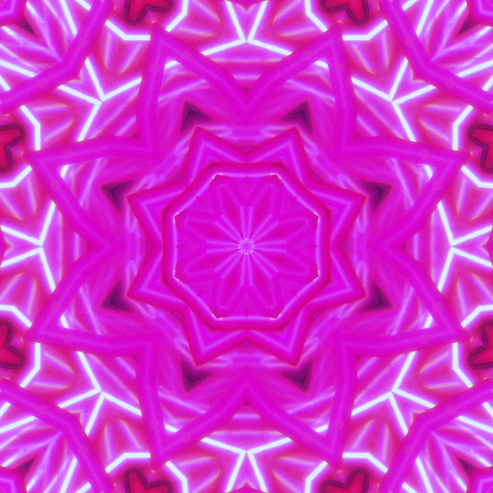 Crimson Mirror – Spiral · 165 circles · 11-fold symmetry · Blood Moon palette · ribbons + dots, 8-wedge kaleidoscope with 1 fractal fold, bloom, chromatic aberration, film grain, cool grade, 3D depth, ellipse distortion, reverse rotation, tapered strokes, shape morphing, animated background, glow, motion trails, noise-sized shapes, connecting lines generated with Espiralito