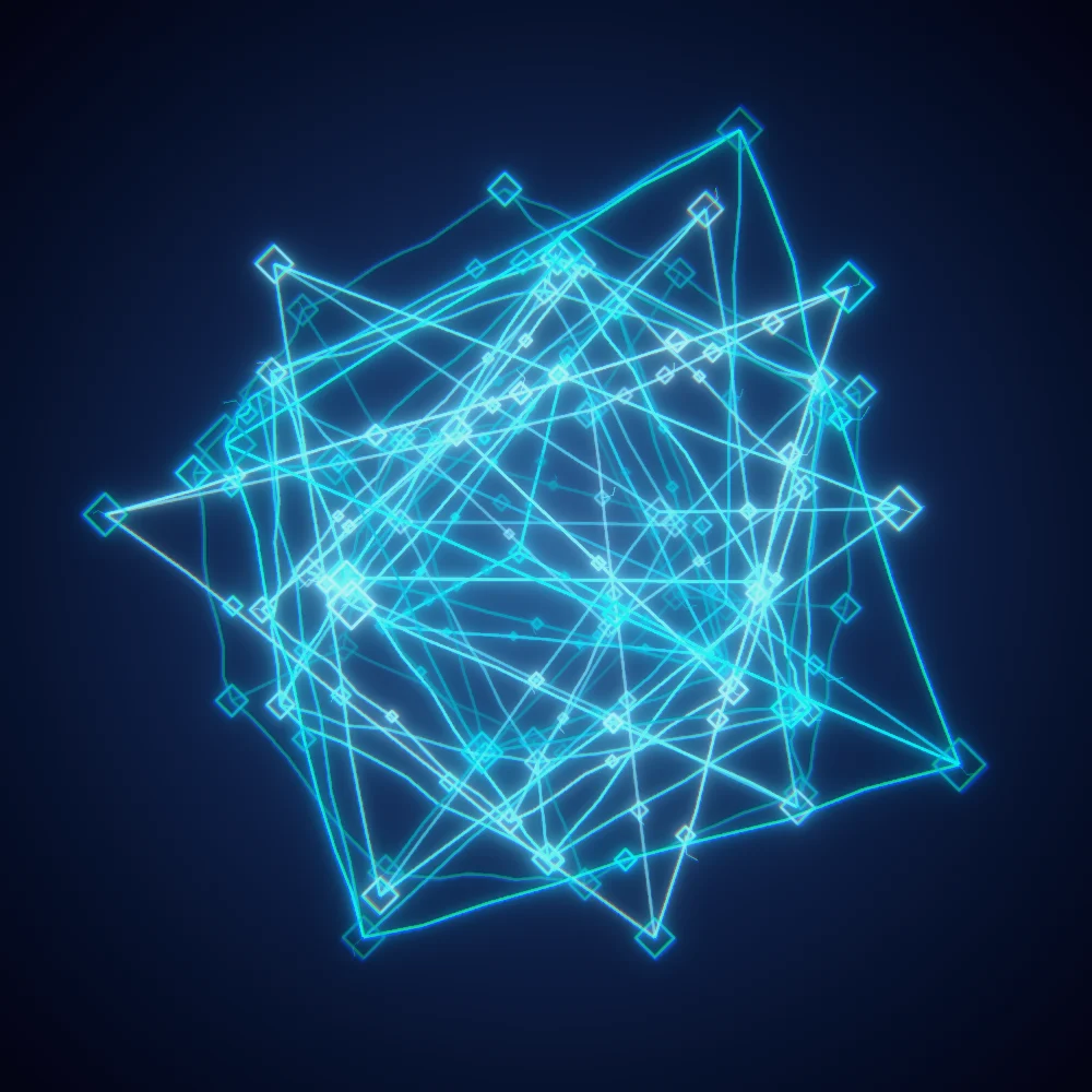 Cyan Platonic – Mandala · 220 diamonds · Mono Cyan palette · bloom, chromatic aberration, glow generated with Espiralito
