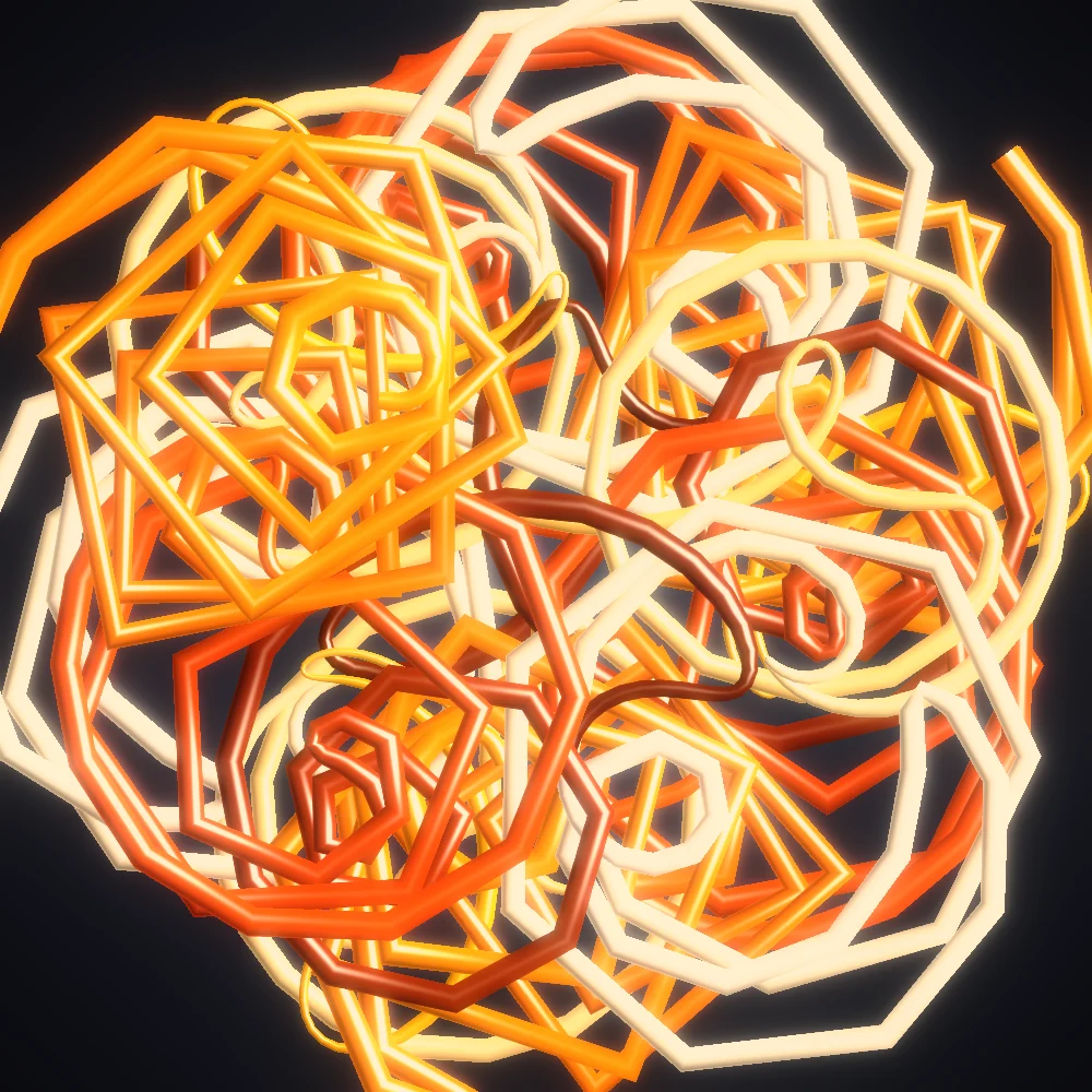 Gilded Loom – Spirograph · 300 circles · 3-fold symmetry · Supernova palette · shaded ribbons, bloom, warm grade generated with Espiralito