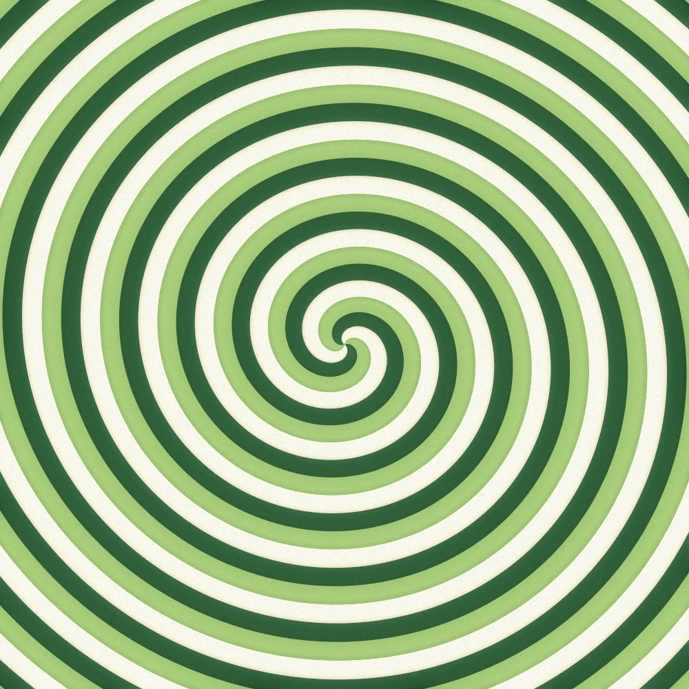 Groovy Hypnosis – Hypnotic · hypnotic spiral bands · 2 arms · Groovy palette · bloom, film grain generated with Espiralito