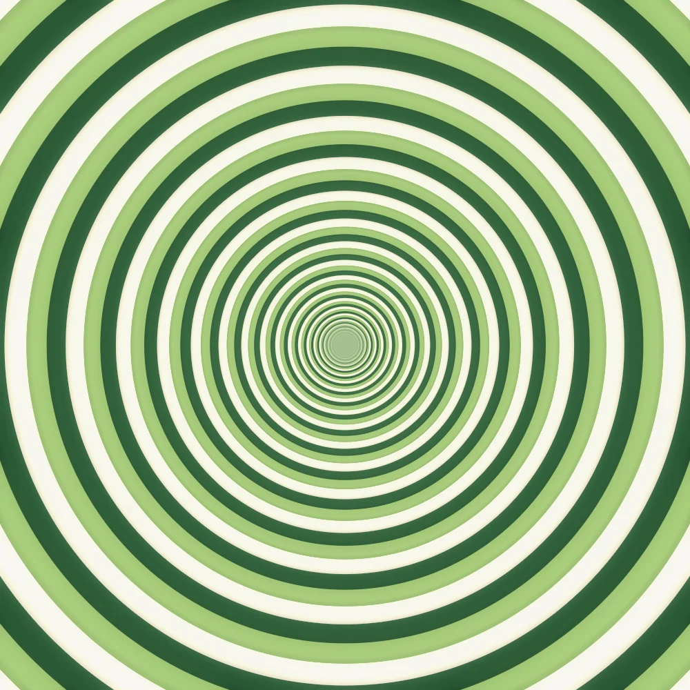 Groovy Tunnel – Hypnotic · the rings of an endless op-art tunnel · 4 arms · Groovy palette · bloom generated with Espiralito