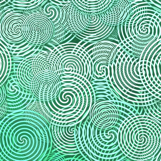 Jade Curls II – Swirls · glowing curls over curls · 3 arms · Jade palette · , reverse rotation, animated background