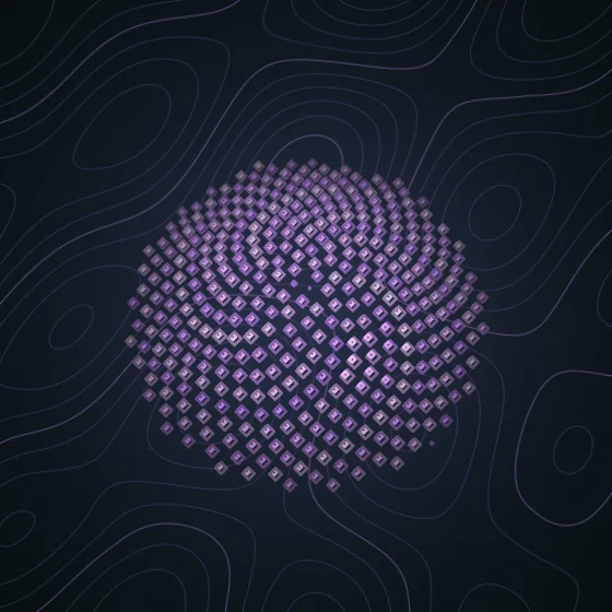 Lavender Seedhead – Fibonacci · 189 diamonds · Lavender palette · , 3D depth, animated background, depth sorting