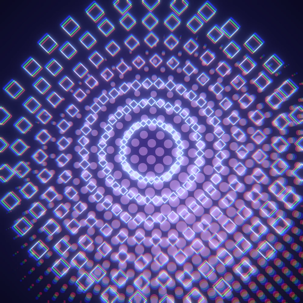 Lilac Echo – Mandala · 229 diamonds · Candy palette · bloom, chromatic aberration, cool grade, glow generated with Espiralito