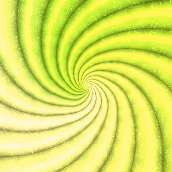 Lime Vortex – Swirls · velvet ribbons twisting into a vortex · 5 arms · Lime palette · bloom, warm grade, reverse rotation