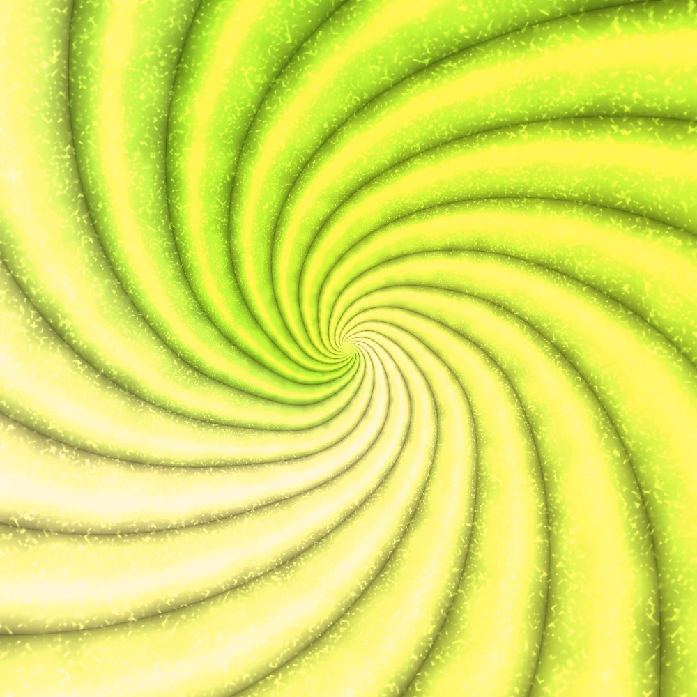 Lime Vortex – Swirls · velvet ribbons twisting into a vortex · 5 arms · Lime palette · bloom, warm grade, reverse rotation generated with Espiralito
