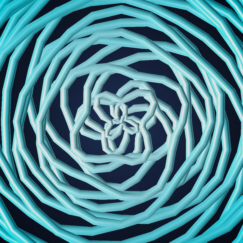 Marble Helix – Spiral · 300 circles · 3-fold symmetry · Glacier palette · shaded ribbons, film grain generated with Espiralito