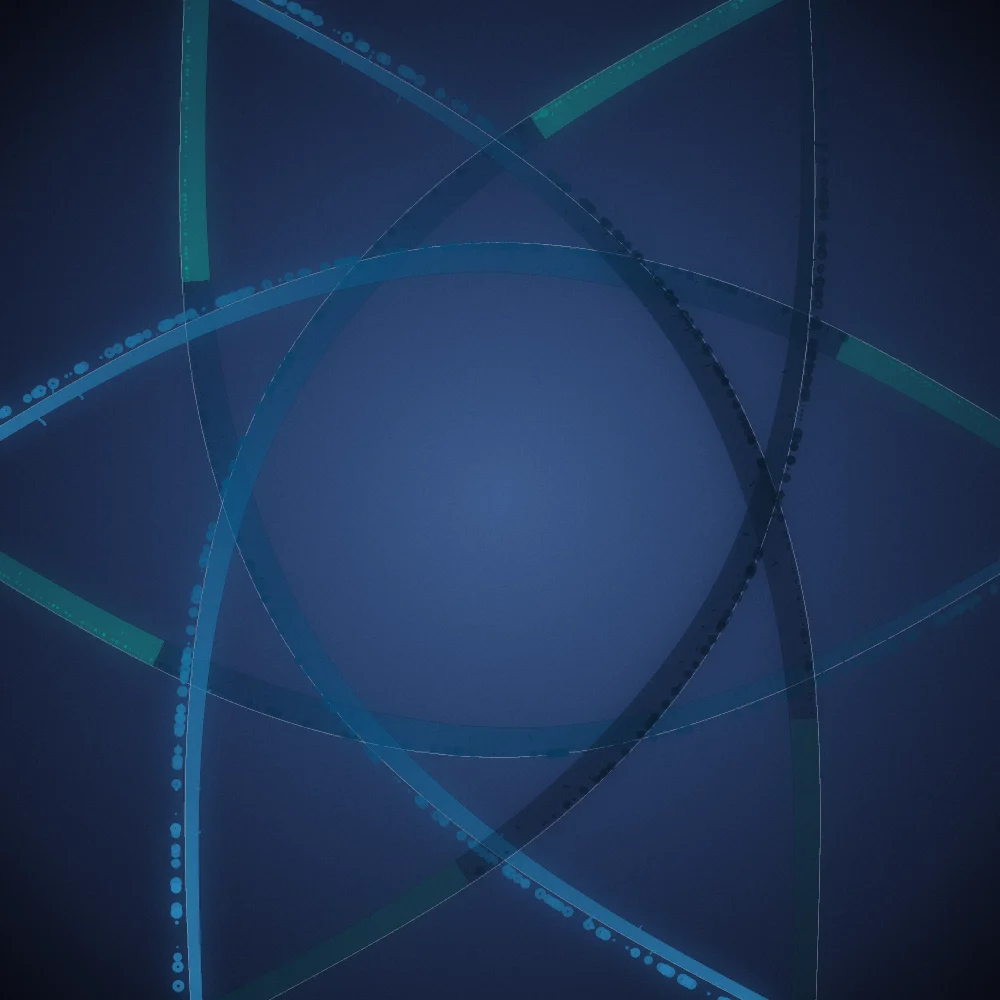 Midnight Fern – Organic · 180 circles · 6-fold symmetry · Deep Ocean Neon palette · bloom, film grain, tapered strokes generated with Espiralito