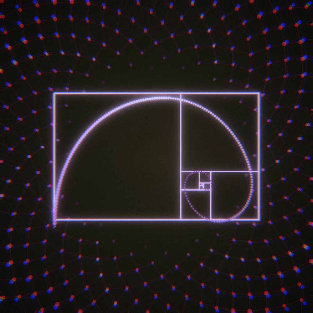 Orchid Phyllotaxis – Fibonacci · 242 circles · Orchid palette · bloom, chromatic aberration, film grain, cool grade, 3D depth, glow, depth sorting generated with Espiralito