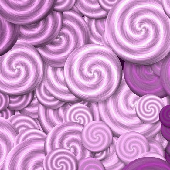 Orchid Swirls – Swirls · packed painted swirls · 3 arms · Orchid palette · reverse rotation