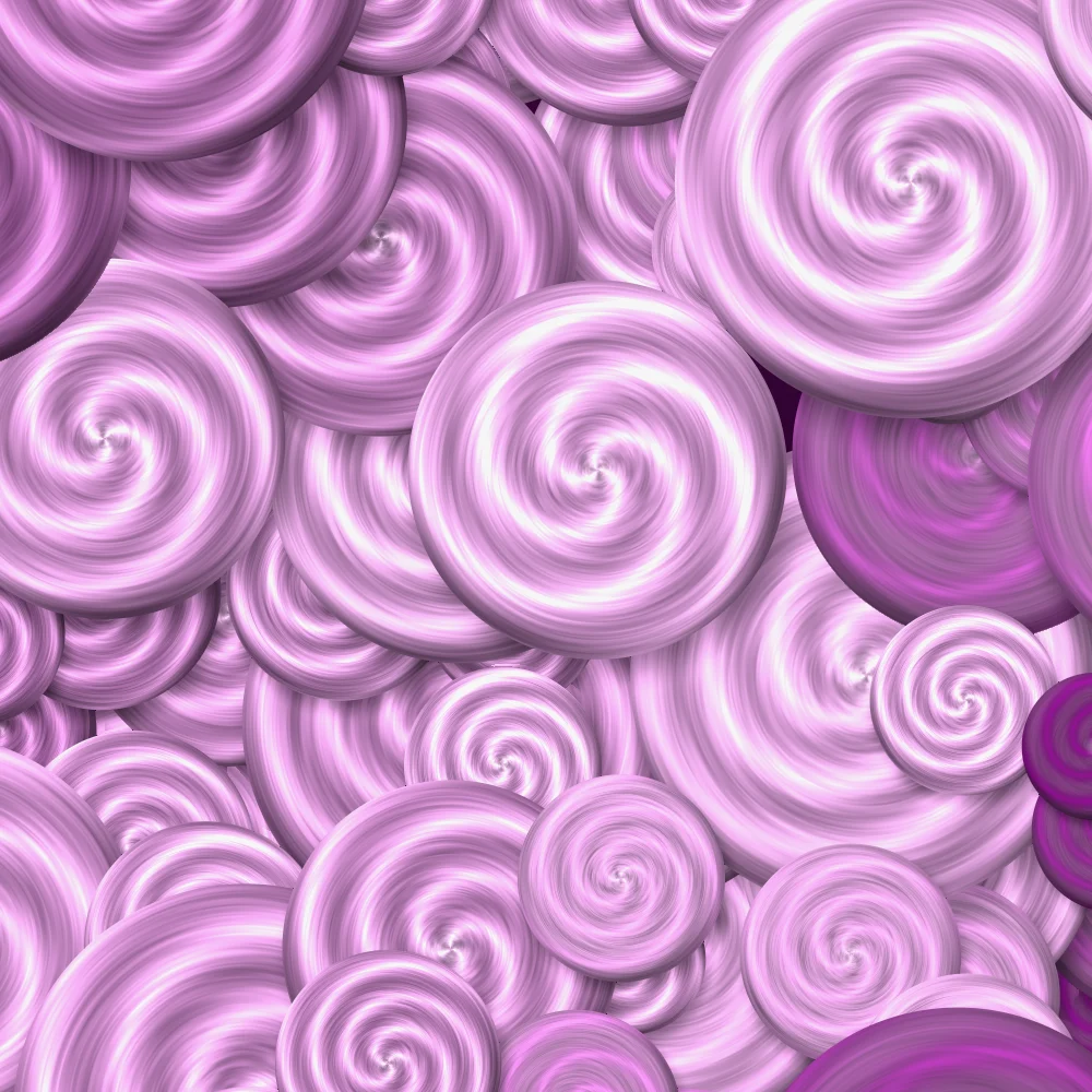 Orchid Swirls – Swirls · packed painted swirls · 3 arms · Orchid palette · reverse rotation generated with Espiralito
