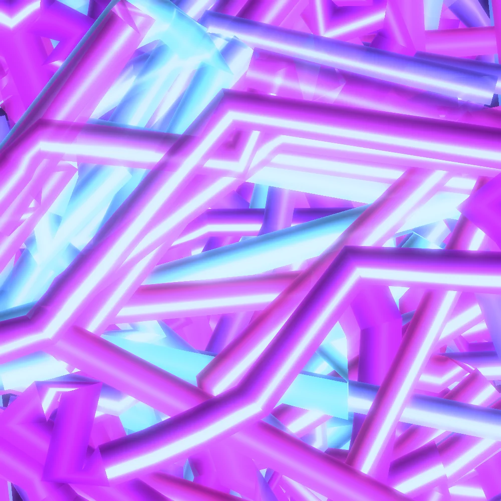 Prism Loom – Lissajous · 198 circles · 6-fold symmetry · Iridescent palette · shaded ribbons, bloom, cool grade, 3D depth, animated background generated with Espiralito