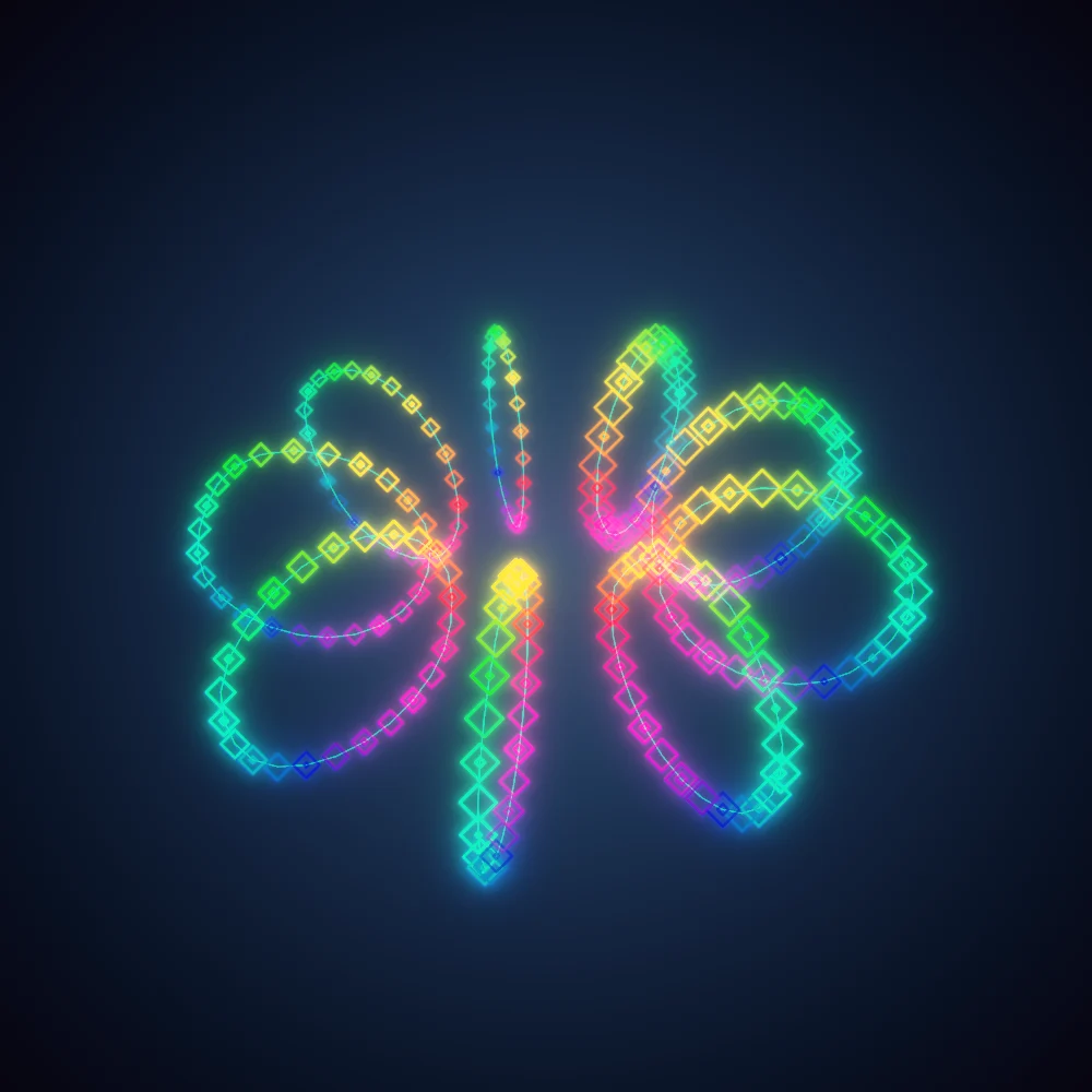 Rainbow Torus – Mandala · 220 diamonds · Rainbow palette · bloom, chromatic aberration, warm grade, glow generated with Espiralito