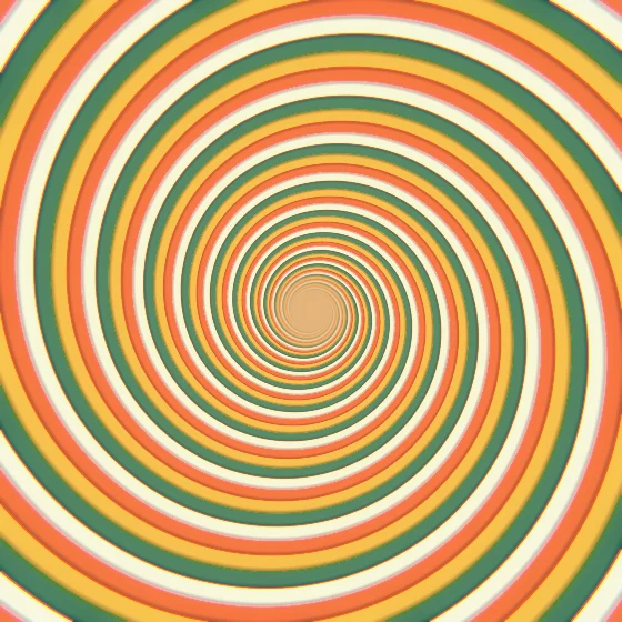 Retro Tunnel – Hypnotic · the rings of an endless op-art tunnel · 8 arms · Retro palette · bloom, chromatic aberration