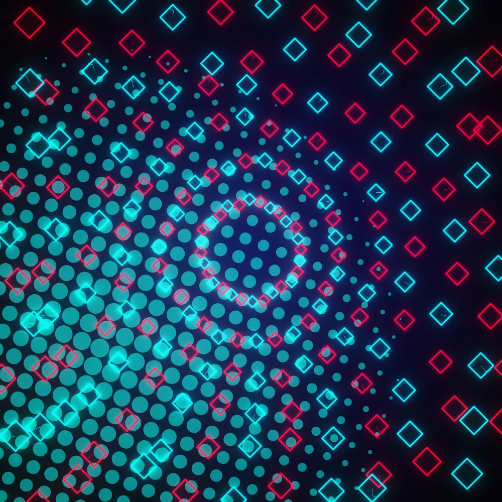 Teal Ripple – Mandala · 220 diamonds · Complementary Teal palette · bloom, glow generated with Espiralito
