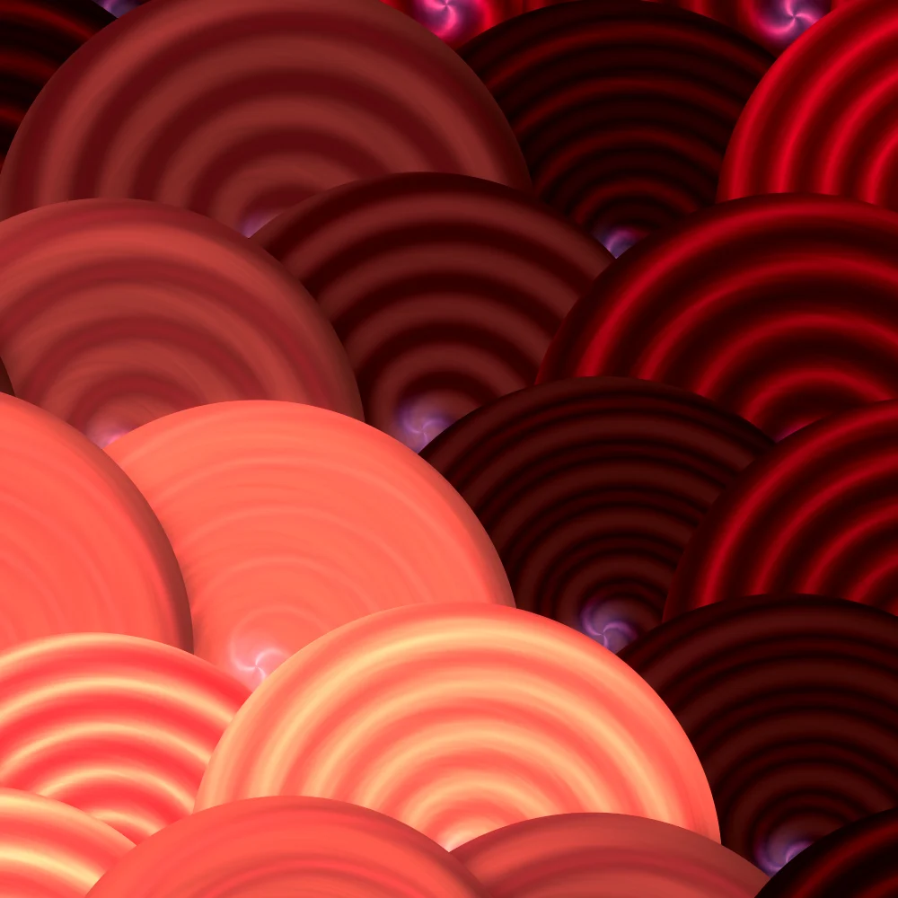 Velvet Scales – Swirls · painted swirls overlapping like scales · 3 arms · Velvet palette · bloom, neon grade, reverse rotation generated with Espiralito